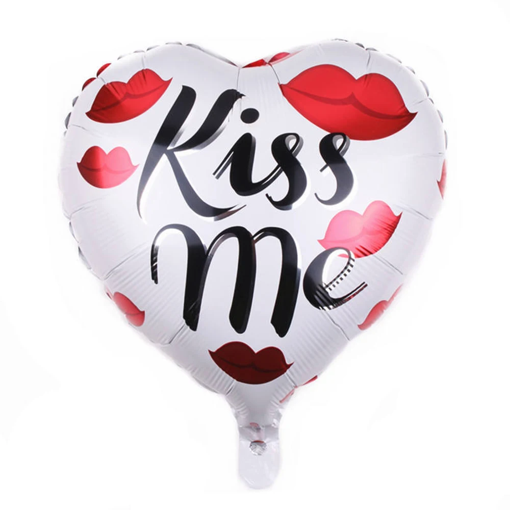 10PCS Valentines Day Party Decoration Bouquet 18 Inch Heart Shape Mylar Helium Metallic Heart Foil Balloons