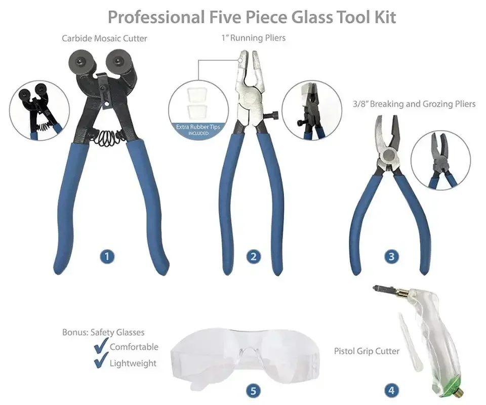 BIG SALES Professional Glass Tool Set Diamond Glass Cutter Running Pliers Mosaic Tile Pliers for Wholesale