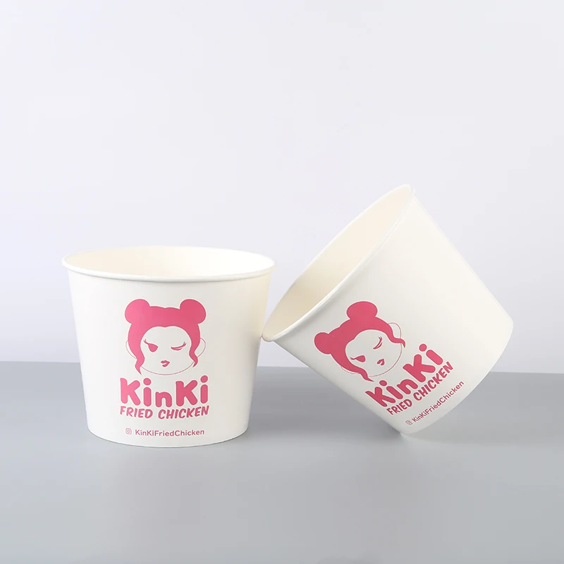 chocolate paper bucket Wholesale disposable custom takeout printed food packaging popcorn paper bucket