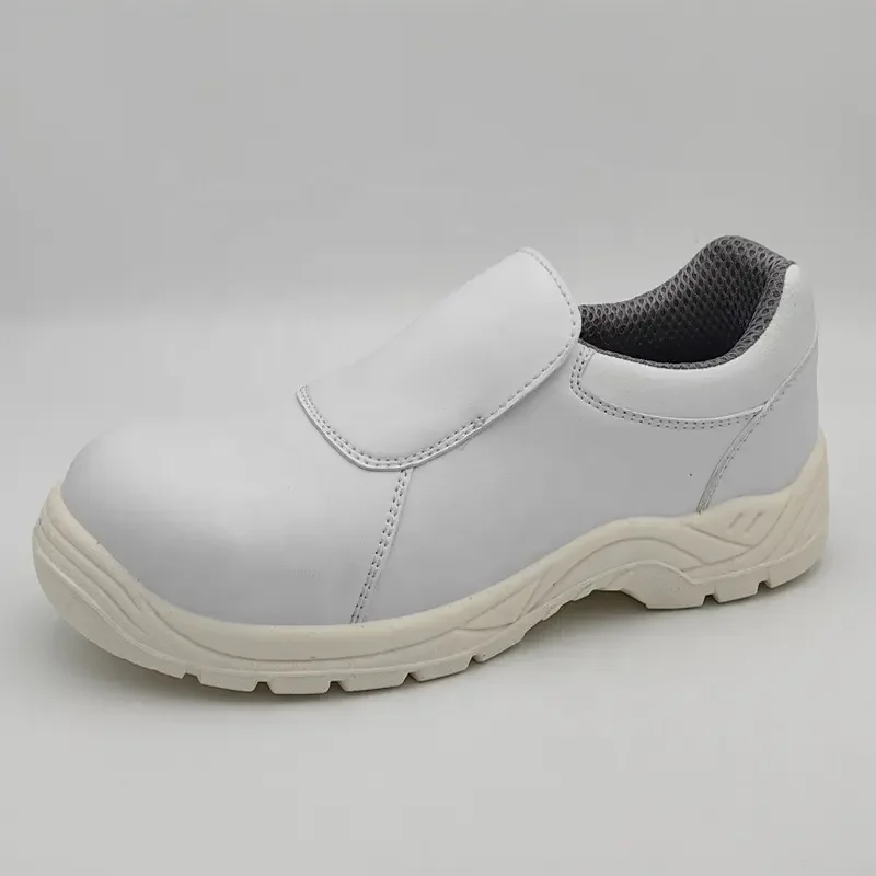 chef safety shoes White Slip Oil Resistant Waterproof Cleanroom  ESD Antistatic No Lace Kitchen Safety Shoes Wit