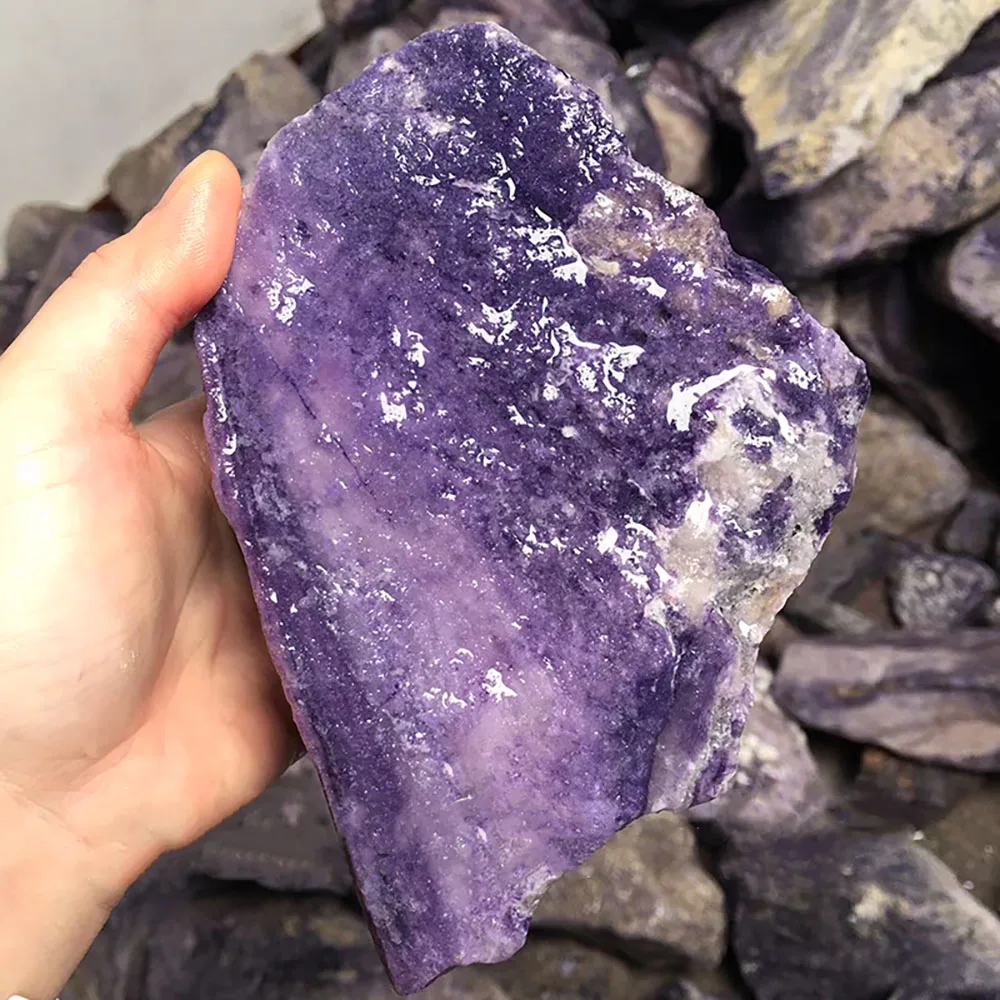 Natural jade raw stone wholesale high quality purple jade rough stone for sale