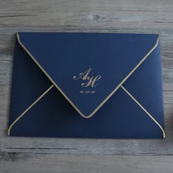 Elegant Transparent acrylic Wedding Invitations with Navy Blue Envelope for Engagement Greeting Cards