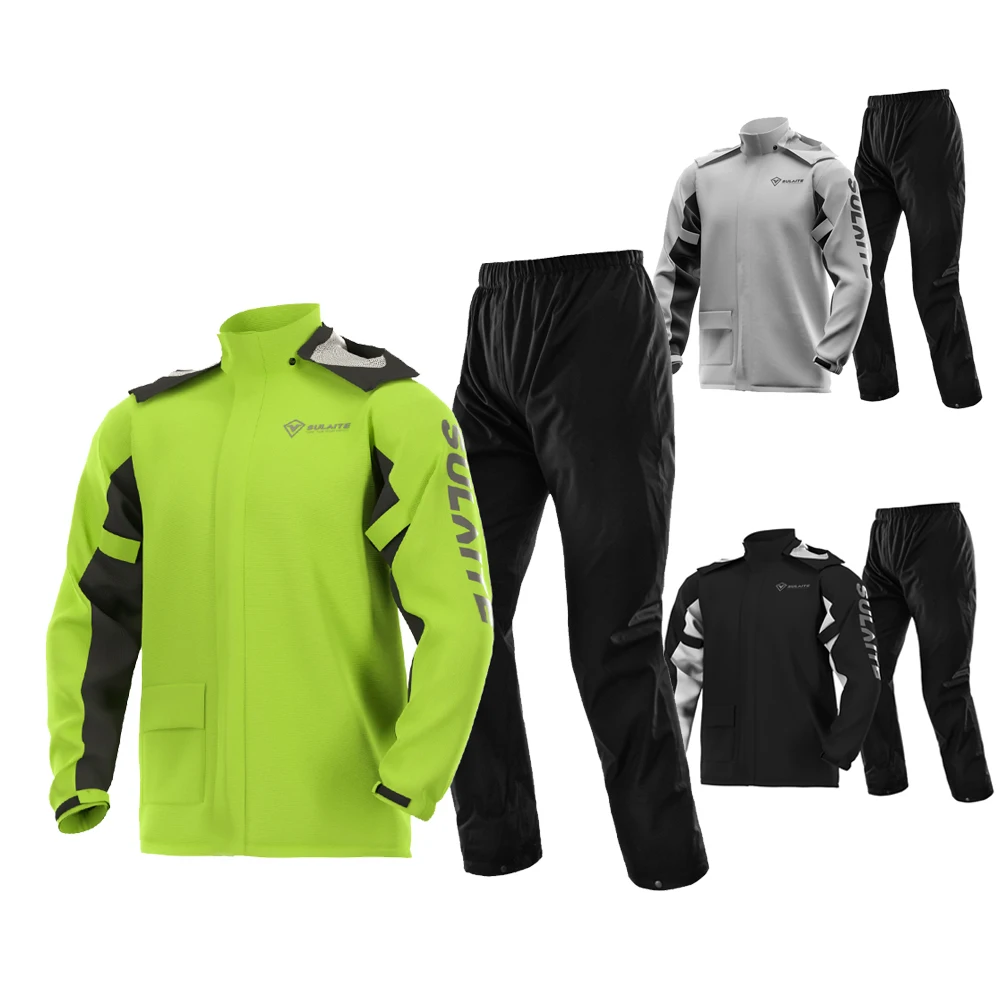 SULAITE Custom Motorcycle Rain Jacket 100 Waterproof Raincoat From Rains Roat Suit Rain Raincoat