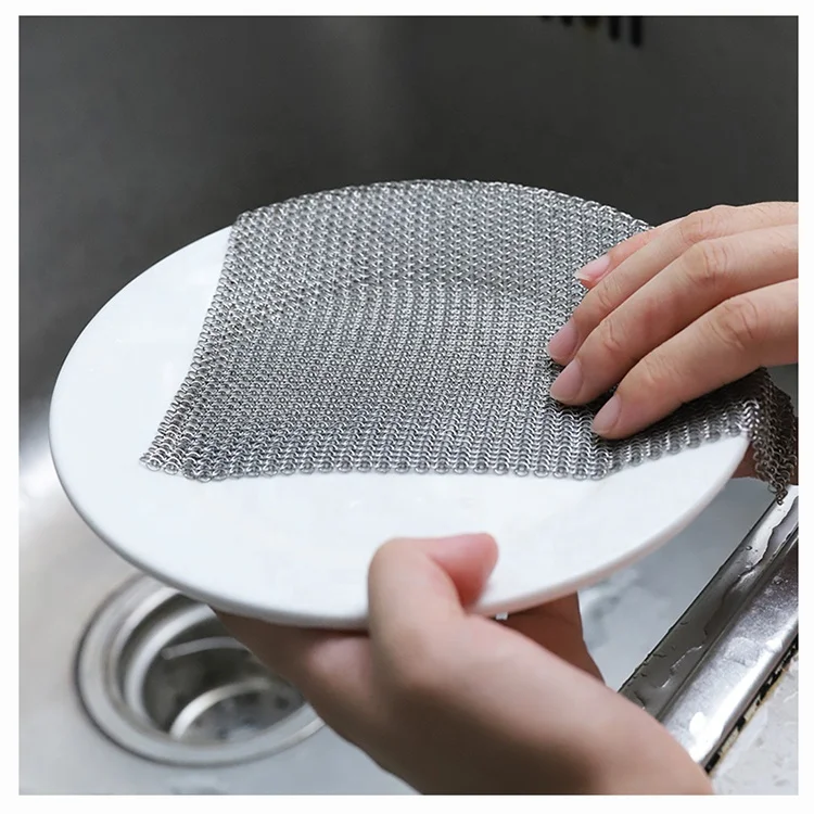 Cast Iron Skillet Cleaner for Pan Dutch Ovens Waffle Iron Pans Iron Grill Scraper Stainless Steel Scrubber