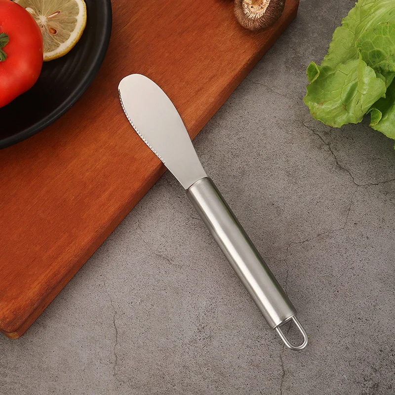 
Amazon Hot Sale Eco Friendly Kitchen Accessories Cheese Dessert Knifes Stainless Steel Sandwiches Bread Jam Spatula Butter Knife 