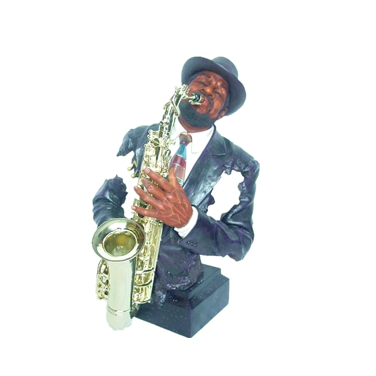 20 Inch Resin Black Band Musician Statues Jazz Figurines