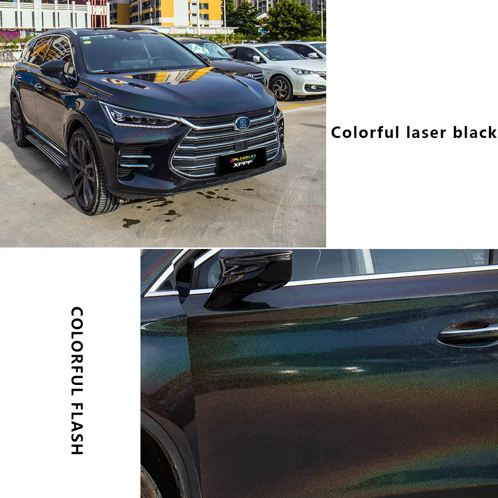 Carlas TPU Car Change Color Film PPF Paint Protective Film Latest Technology Upscale Colorful Laser Black Waterproof Body