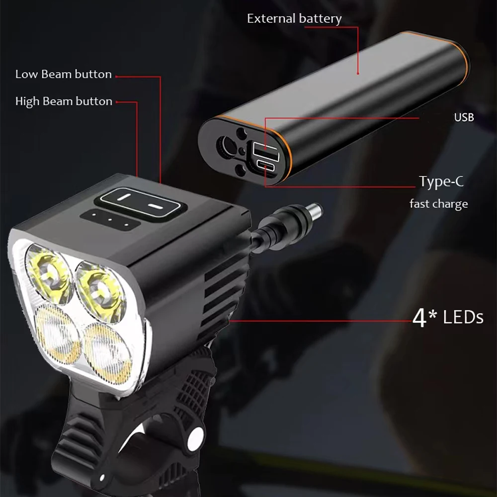 SZFJ Wholesale 5000 Lumen Supre Bright Rechargeable Bike Handlebar Light Bicycle Light and Headlight