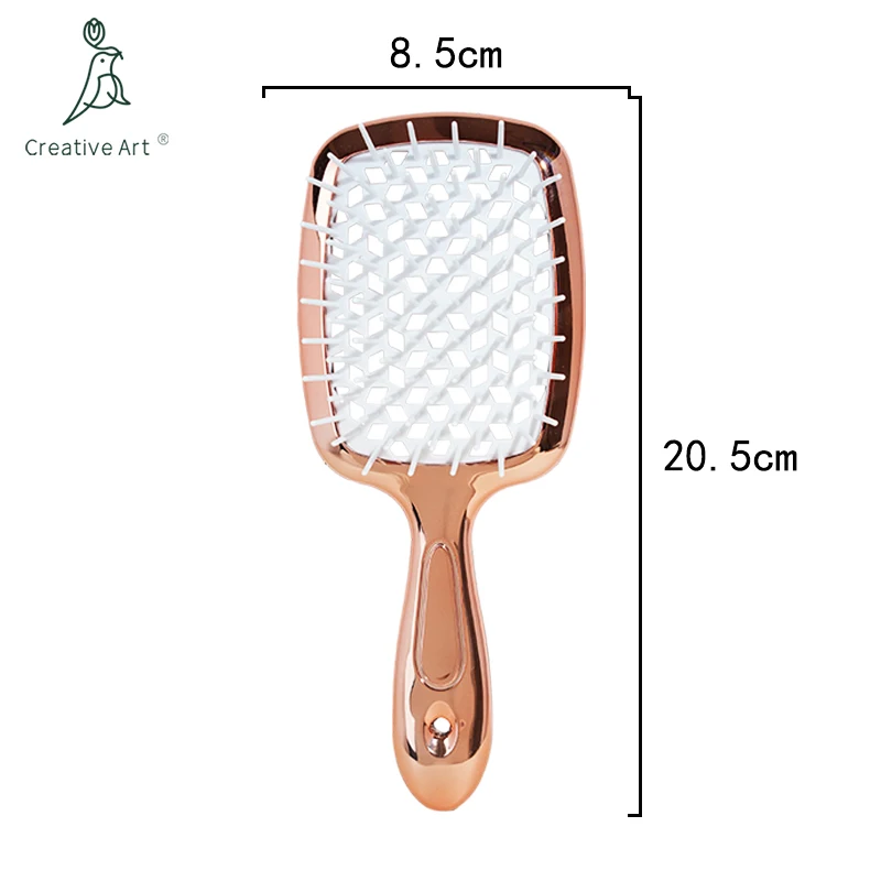 Grid Electroplating Comb Long Handle Vertical Balloon Massage Air Cushion Hair Comb Straightening Comb