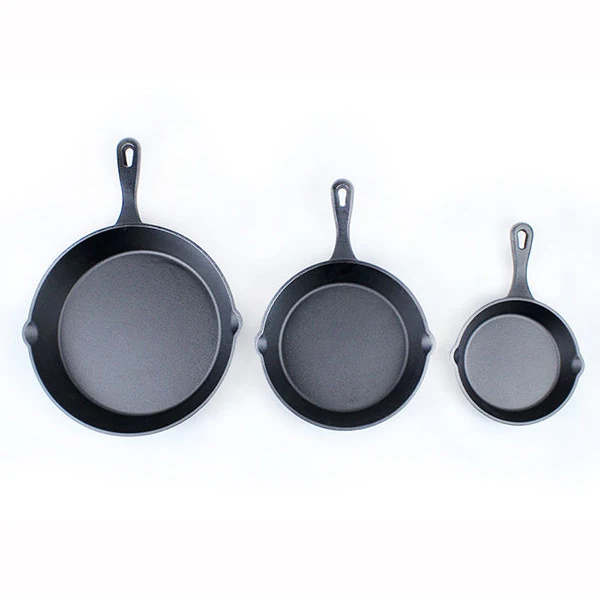 Chinese  wholesale preseasoned cast iron fry kitchen best non stick cooking pan set nonstick