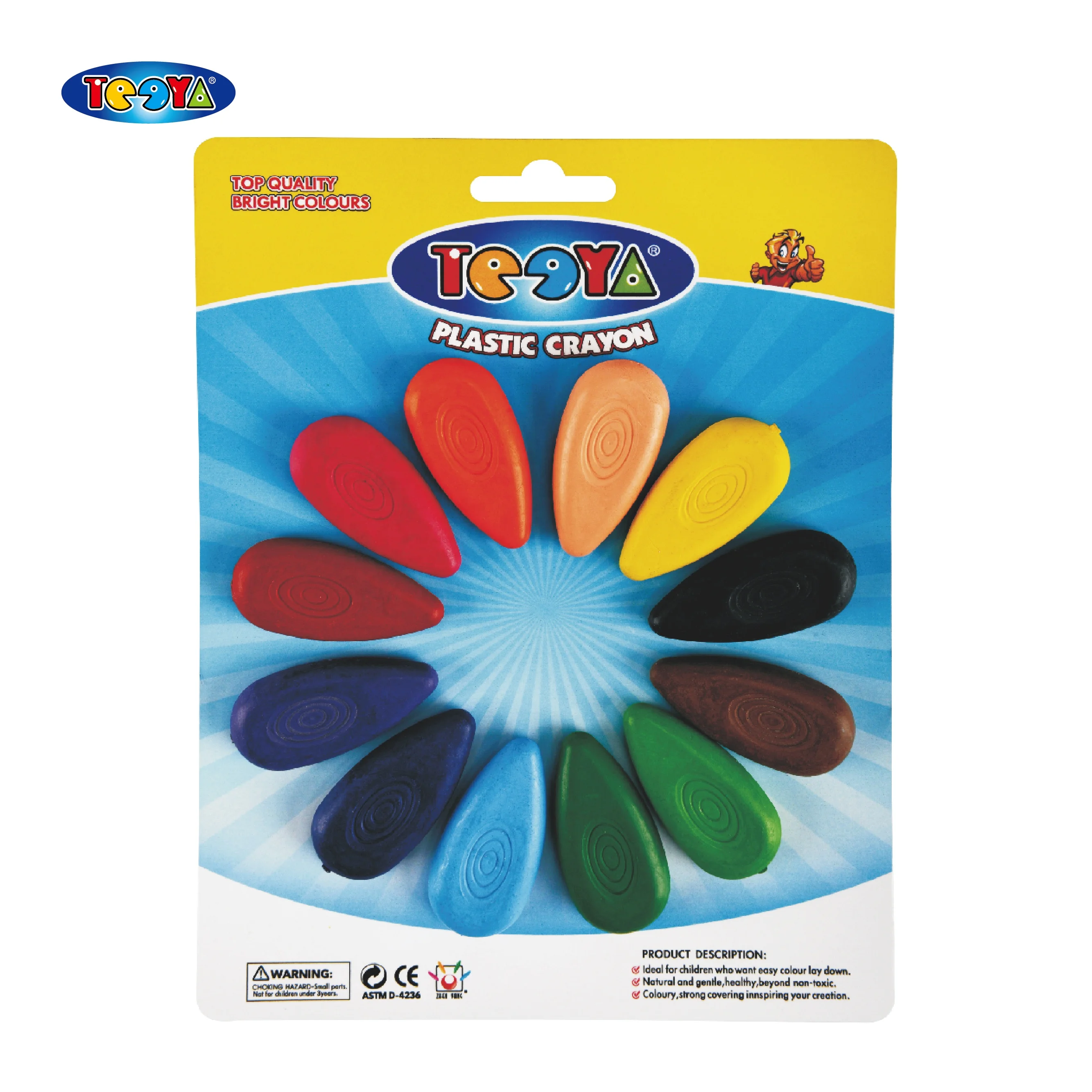 DROP SHAPED CRAYON SET IN BLISTER PACK