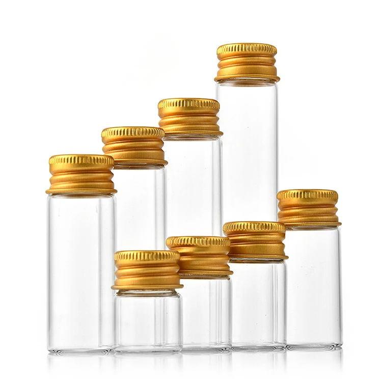 5ml 7ml mini glass vials tube glass vials 20ml with screw lid