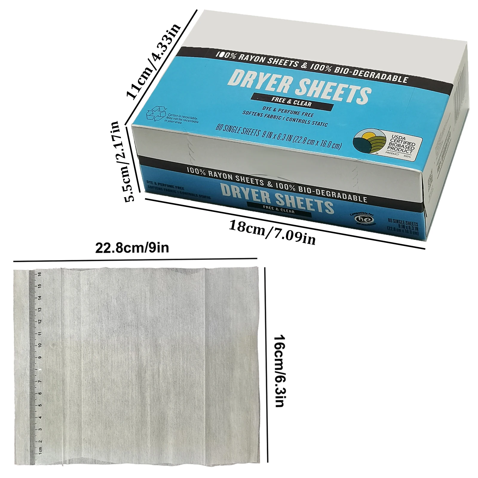 80 Sheets fabric softener dryer sheet