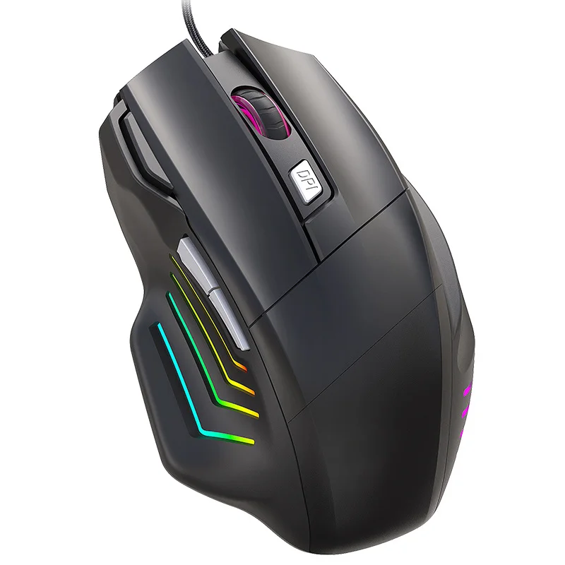 YiLing x7 Gaming Mouse 7 Keys 3200DPI Ergonomic 7 Color RGB Breathing  Wired Gaming Mouse  Laptop computer
