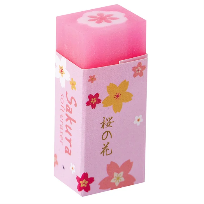 Popular school office cleaning tools stationery items list with cheapest price cool flower Animals prints colored rubber eraser