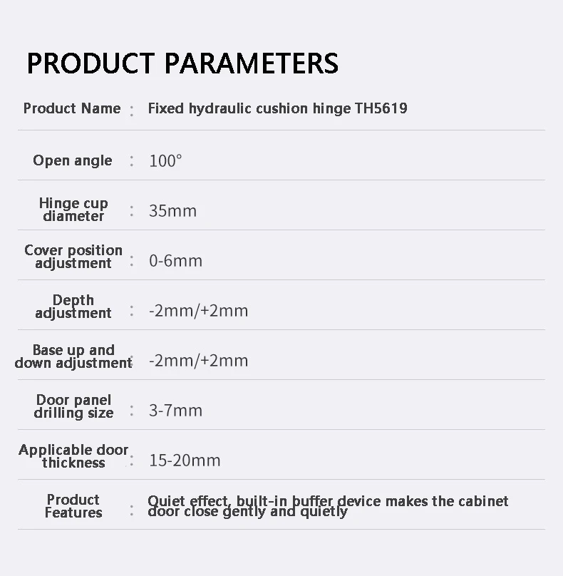 Furniture spring kitchen Cabinet concealed hydraulic Hinges