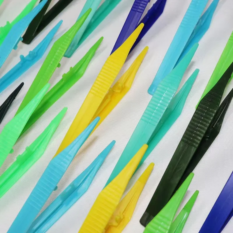 Disposable medical blue plastic tweezer/forceps