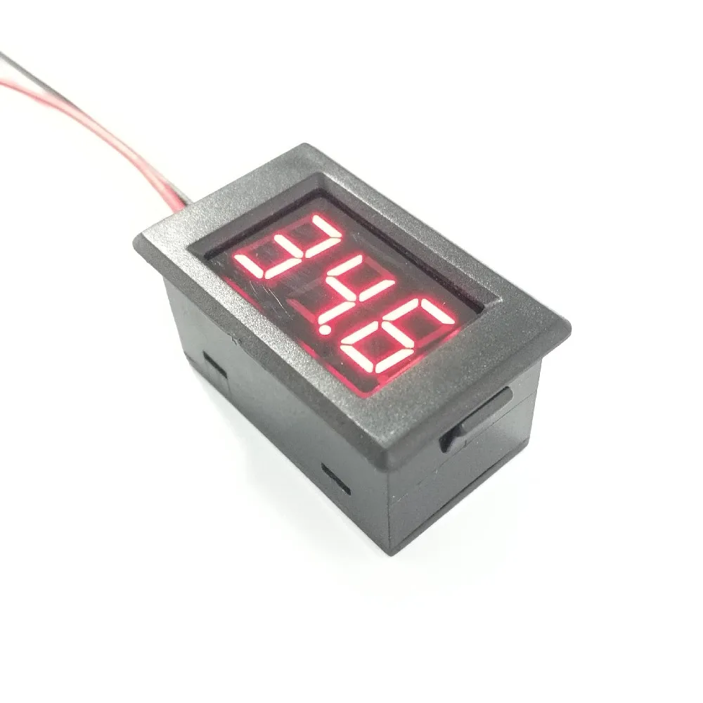Peacefair PZVM-001 DC 0.36 inch Reverse Protection Red/Blue/Yellow LED Digital Panel DC Mini Voltmeter 12V