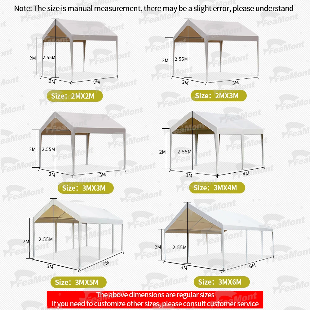 FEAMONT Metal frame car parking tents customized size waterproof car parking Outdoor Folding Garage Car Shelter Tent