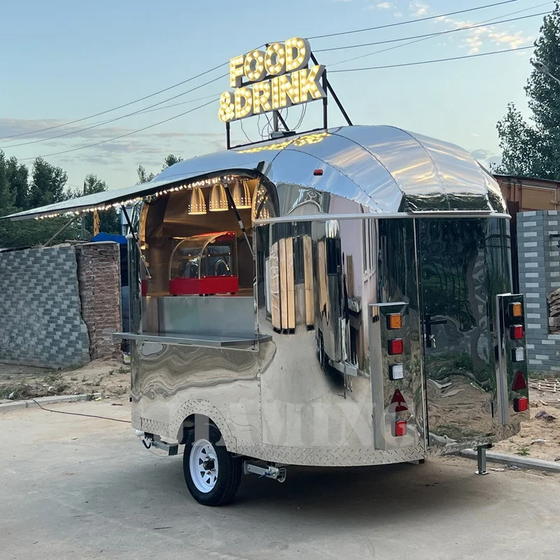 Лидер продаж роскошная машина для закусок в стиле Airstream мобильный киоск с оборудованием выпечки трейлер мороженого пиццы хот-догом