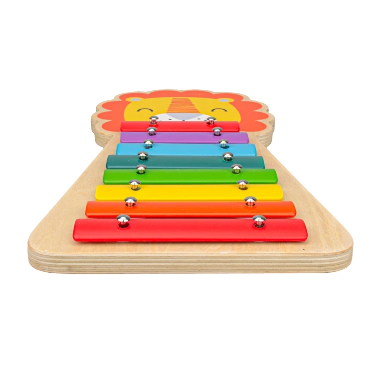 La Doyee lovely lion wooden 8 different colour keys xylophone musical toys for kids