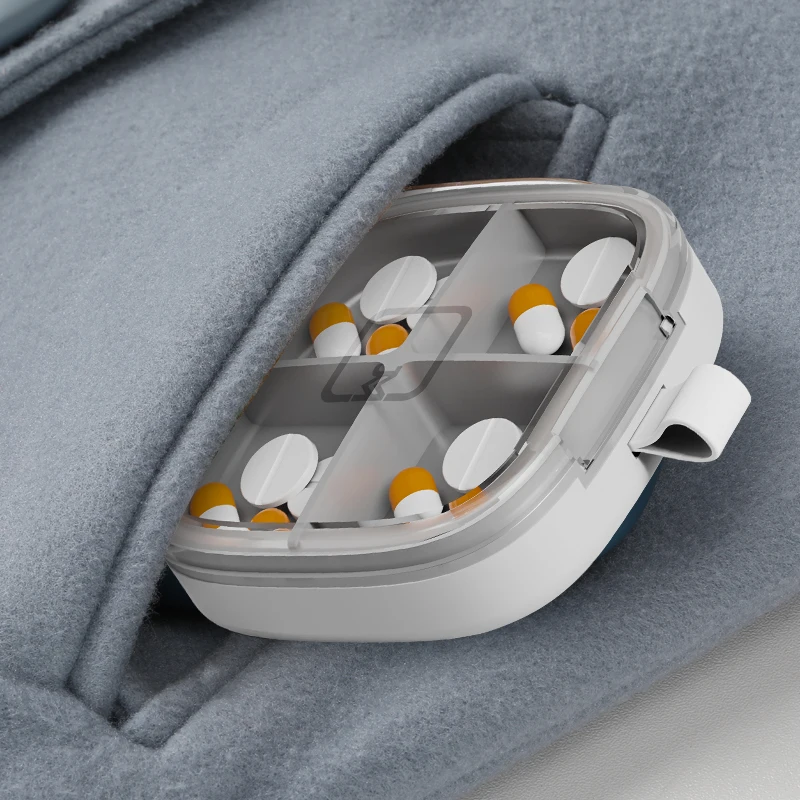 Wholesale Plastic Mini Medicine Storage Home Use Origanizer Daily Weekly Portable Pocket Cases Travel Four Grid Small Pill Box