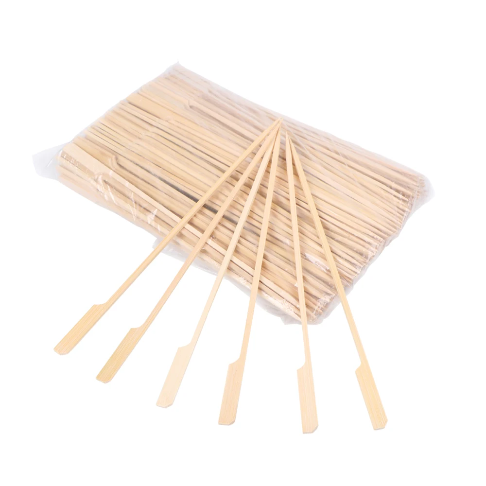 Premium Quality 9Cm Kabab Thick Yakitori Bamboo Paddle Sticks Skewers With Printed Logo