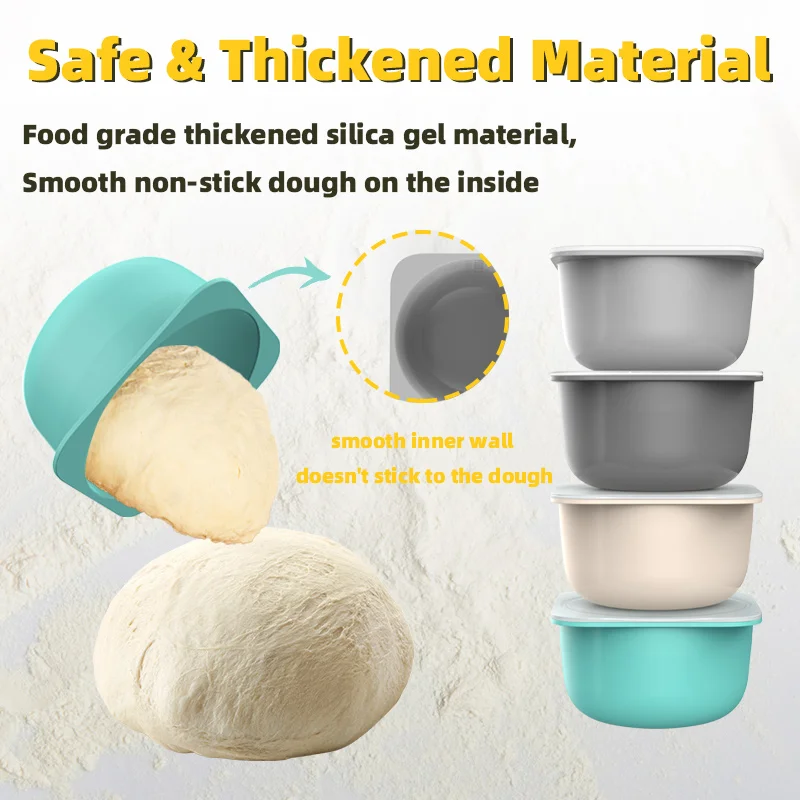 Exclusive Design Pizza Dough Proofing Containers for Artisan Pizza Food Grade Silicone Stackable Dough Proofing Boxes with Lids