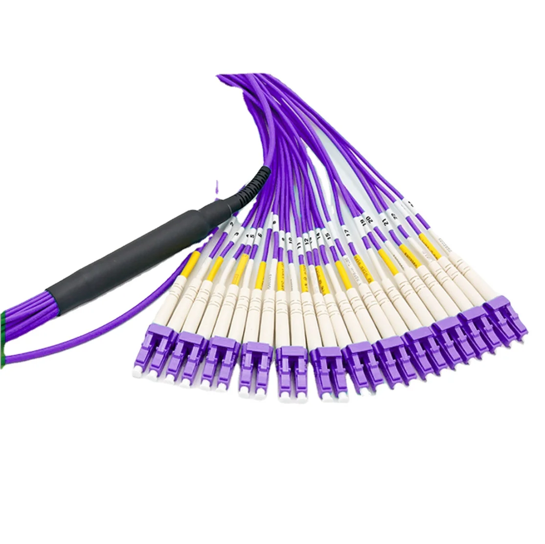 Factory Price  Fiber Optic Patch Cord 100G MM OM4 MPO/MTP-LC 24cores Fanout Jumper