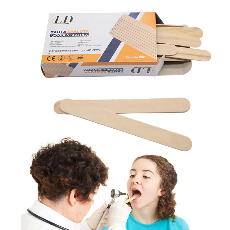 Factory Disposable Medical Adult and Children Wooden Spatula Tongue Depressor