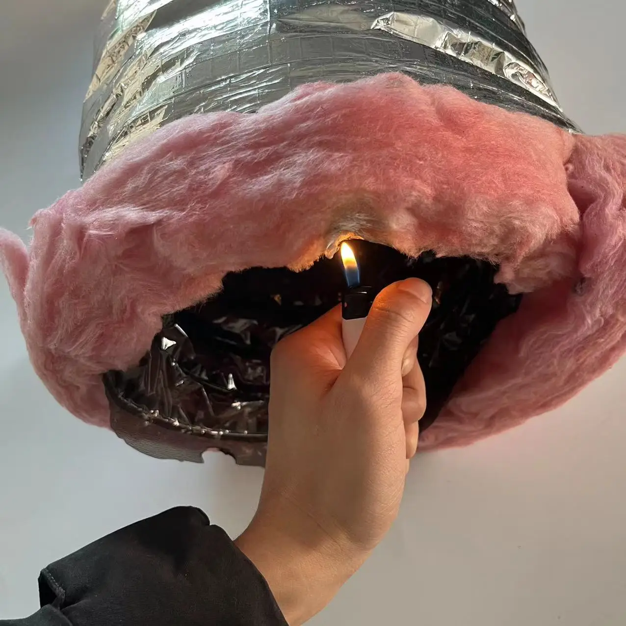 R4/ R6/ R8  HVAC fittings insulated fireproof double aluminum reinforced glass fiber insulation pipe