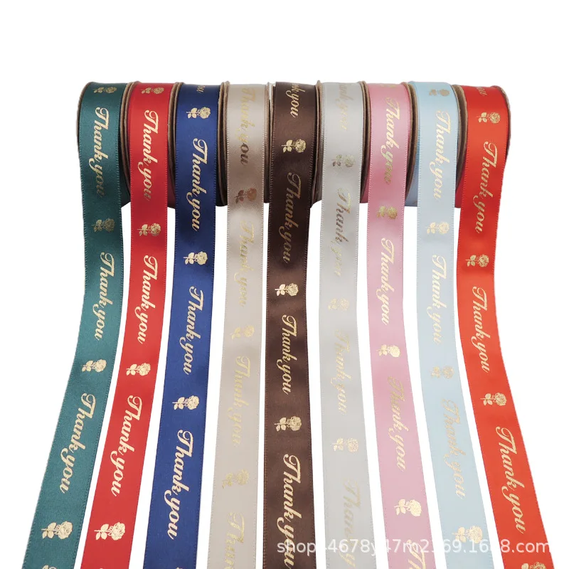 Custom Logo Grosgrain Package String Luxury Personalised Brand Printed Pink Black Polyester Ribbon Roll For Gift Pack