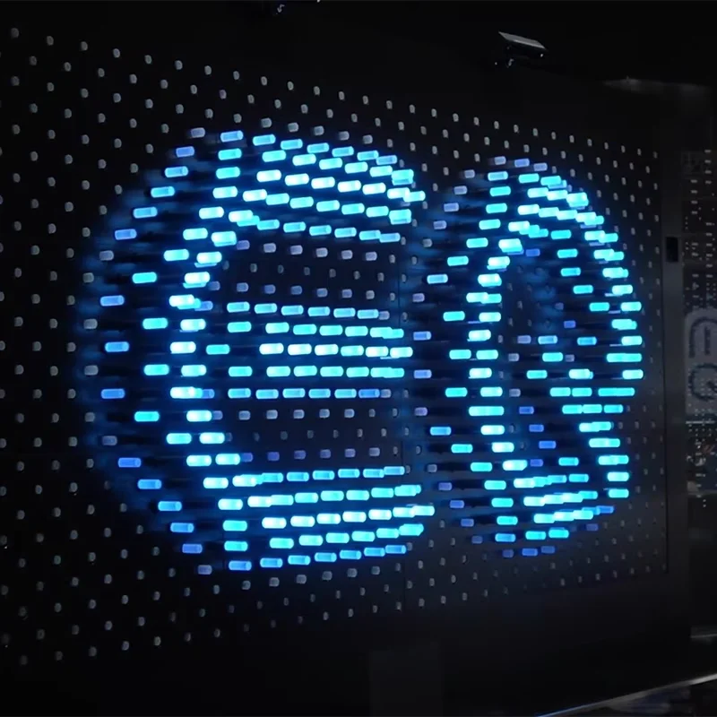 Kinetic Interactive Wall Dynamic Acrylic Lighting Rod Creative Art Wall Decoration for Club Shopping Mall Car Show