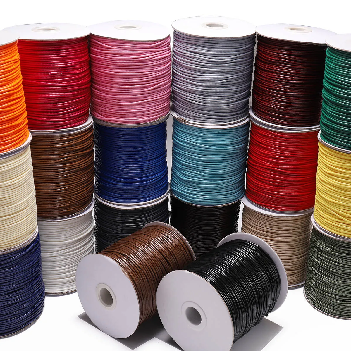 Cheap 1.0mm Black Colored Thin Waxed Wax Strings for Jewelry Necklace