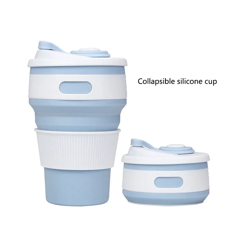Folding Silicone Portable Tea Cup Foldable Reusable Water Bottle Travel Ecofriendly Mugs Coffee Cup Tour Camp Telescopic Sport
