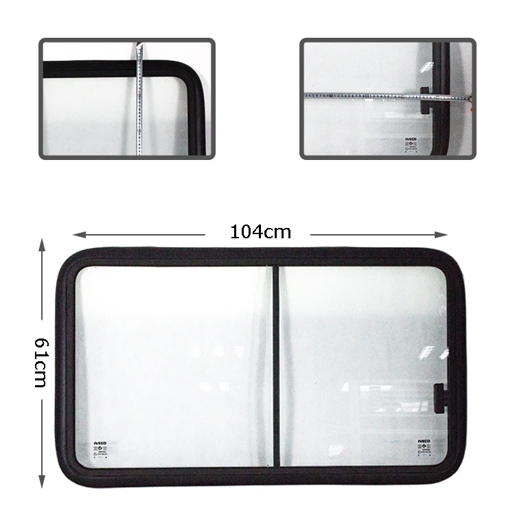 Camper Van Glass Car Windows Glass Aluminum Sliding Windows For Light Passage 770*550 mm
