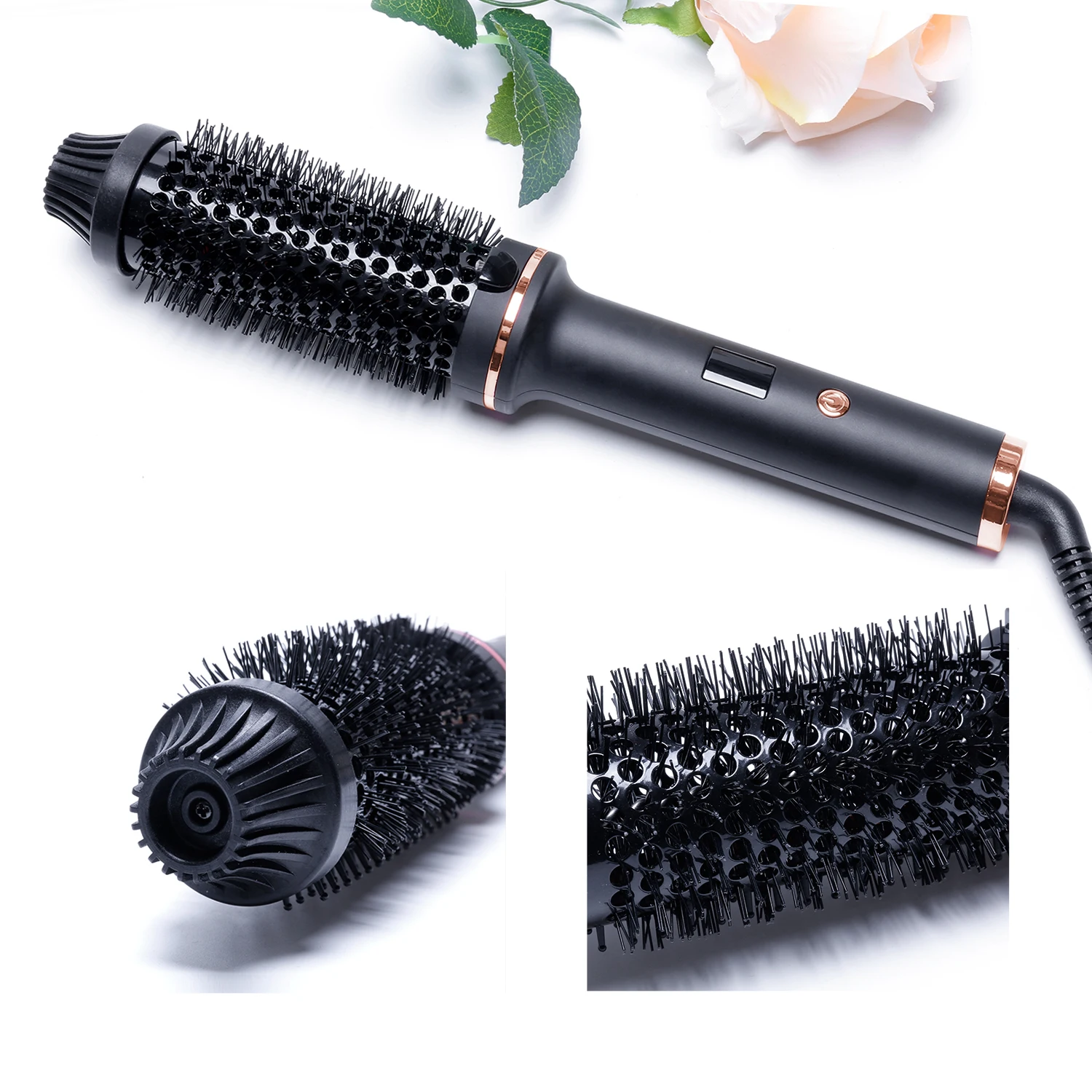 450F Thermal Brush Hot Comb Heated Hair Brush Hair Curler and Straightening Brush with Negative Iron