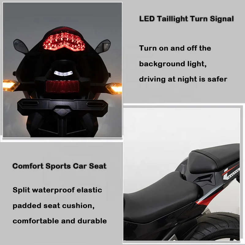 Roywell 400cc Gas Powered Street Bike Chopper Motorcycle EFI Racing Super Moto Motorcycle