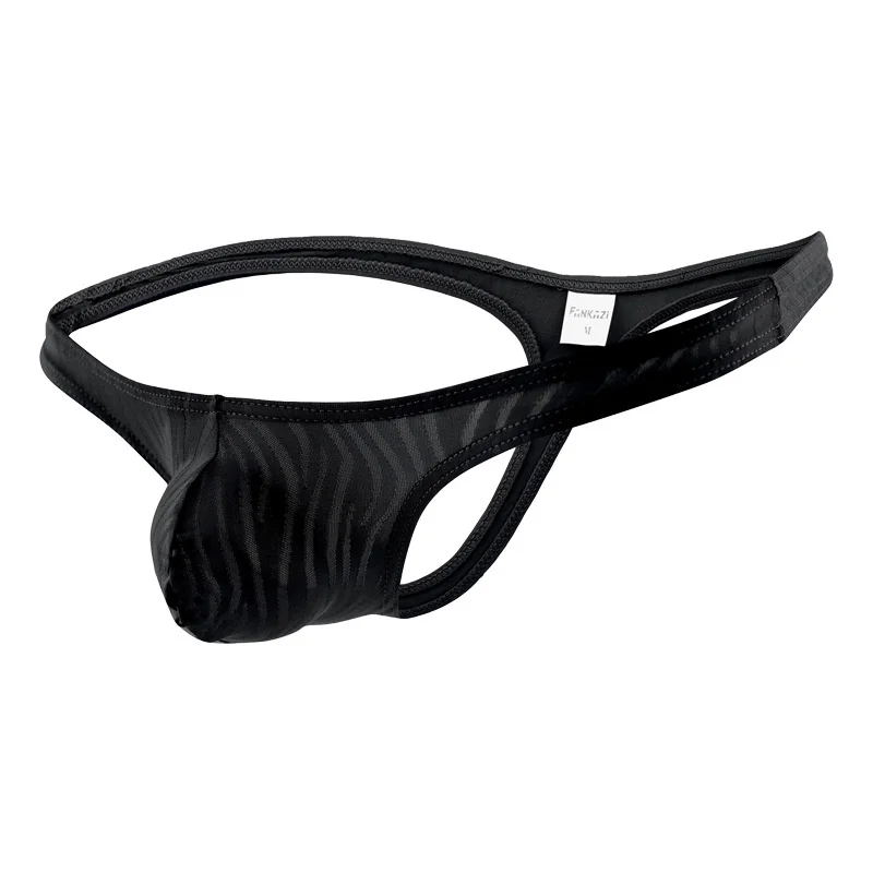 Мужские полосатые выпуклые стринги удобное дышащее нижнее белье большого размера