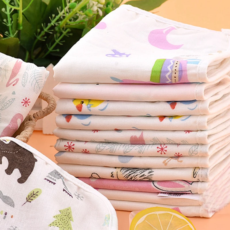 
Bamboo Cotton 25x25cm Baby Infant Newborn Face Towel Washable Reusable Breathable Soft Gauze Towel Handkerchief Small Squire 