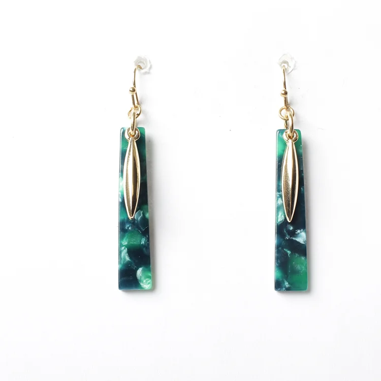 Qingdao V&R Jewelry Juveloj Acetate Plate Metallic Effect Stick Acrylic Resin Lucite Necklace Earring Set