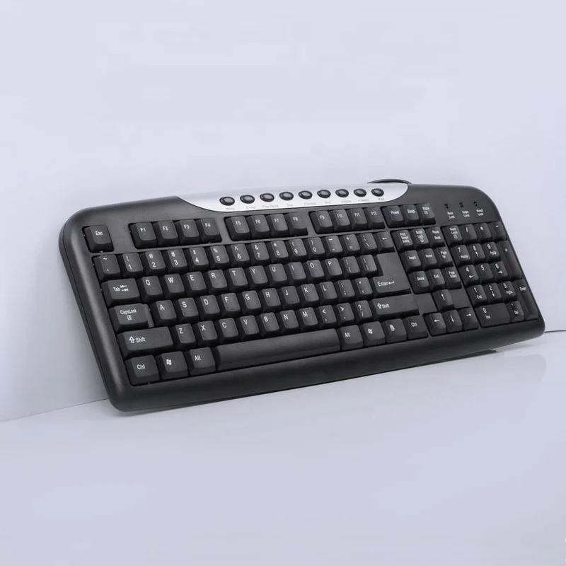 Office Multimedia Keyboard Wired Russian Arabic French Spanish USB 104 Keys PC Desktop Wired Cheap Multimedia Keyboard OEM ODM