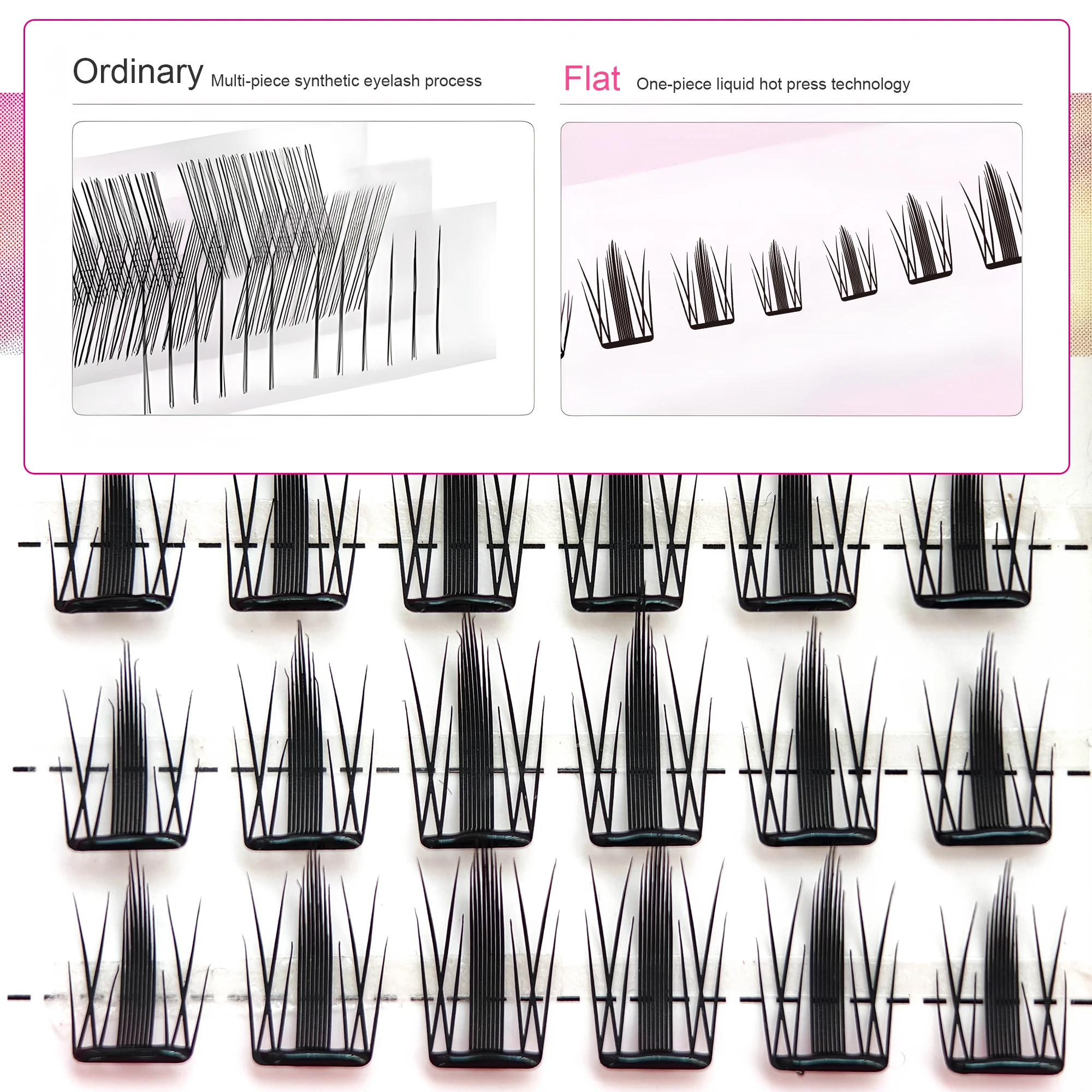 New Style Flat Pre-cut lash Self-adhesive false eyelash Self-adhesive false Silk Lashes Eyelash self adhesive eye lashes