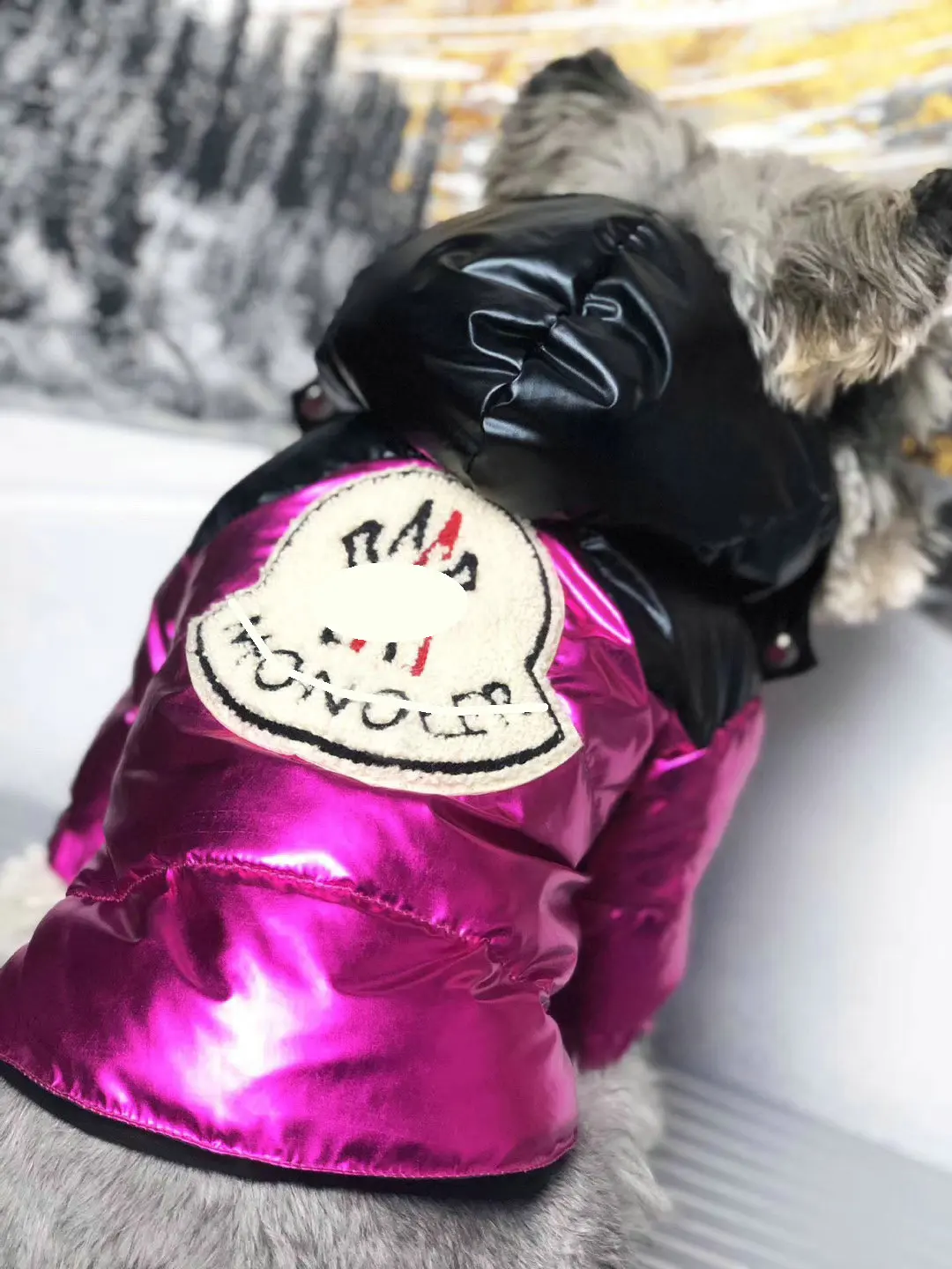 JXANRY Dog Popular Logo Down Coat Pets Winter Clothes Pets Down Jacket Teddy Coat Schnauzer with Fluffy and Thick Inner