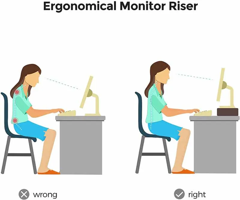 Bamboo Wood Monitor Stand Riser with Storage Organizer Office Computer Desk Laptop Cellphone TV Printer Stand Desktop Container