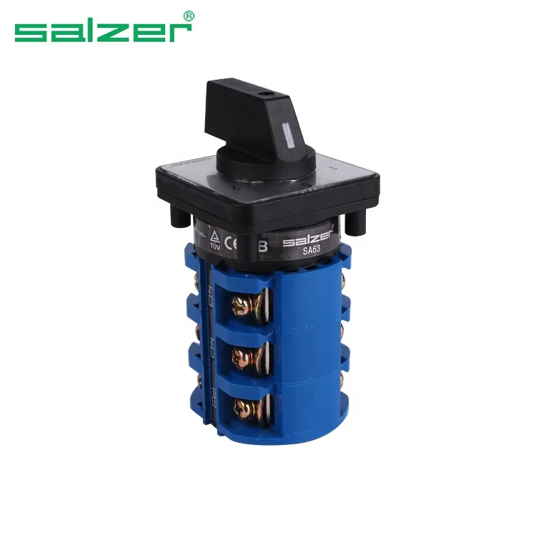TUV CE CB Approved Salzer AC Cam Switches Change over switch 1-0-2  63A 3 Pole