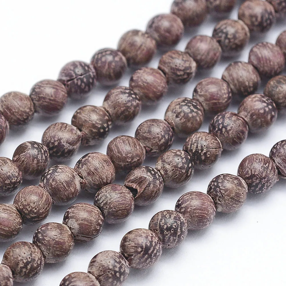 Pandahall 8mm Round Dyed Natural Sandalwood Beads Strands