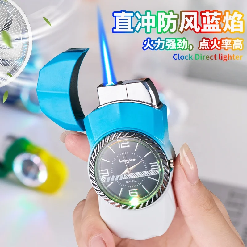 2024 Hot Selling Windproof Cigar Cigarette Watch Lighter  Inflated Gasoline Butane Car Lighter Manufacturer