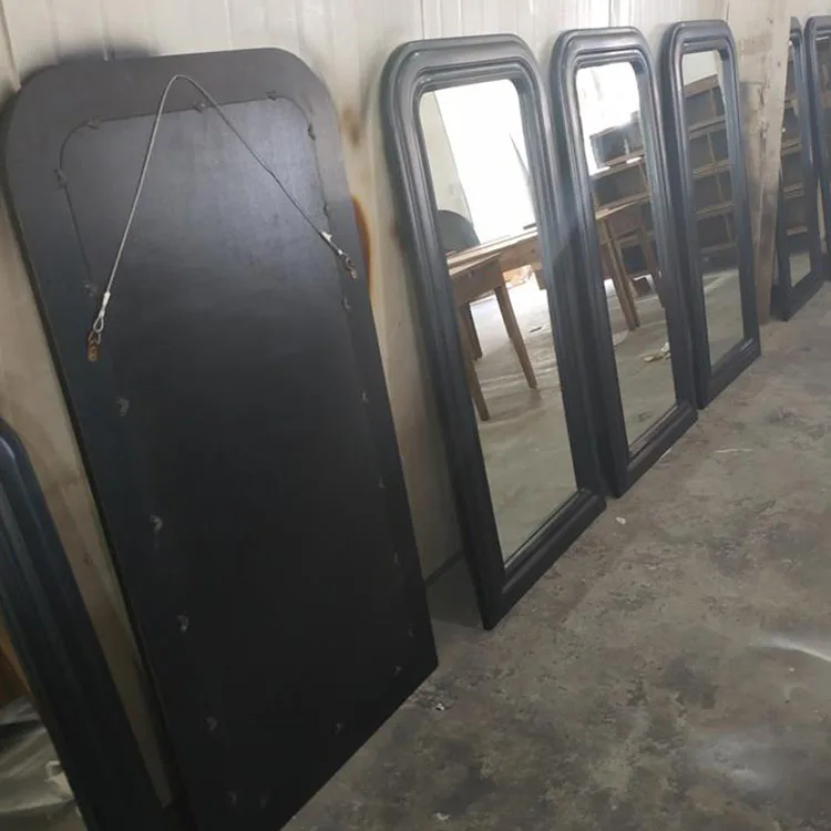 Customized Modern Large Wall Mirrors Antique Rectangular Oak Wooden Framed Dressing Floor Full Length Mirror