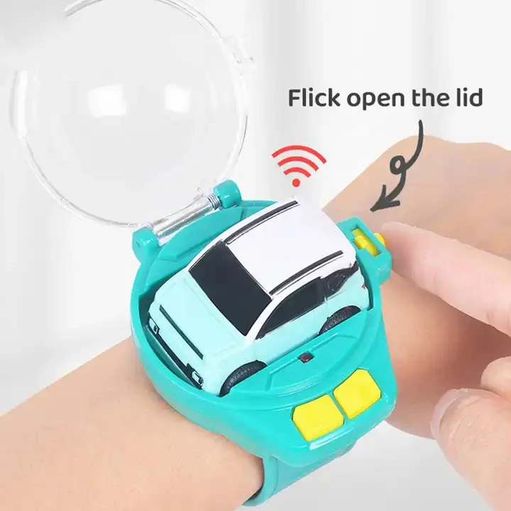 2.4 Ghz Kids Wrist Cartoon Watch Car With Usb Charger Mini Remote Control Car Watch Toys